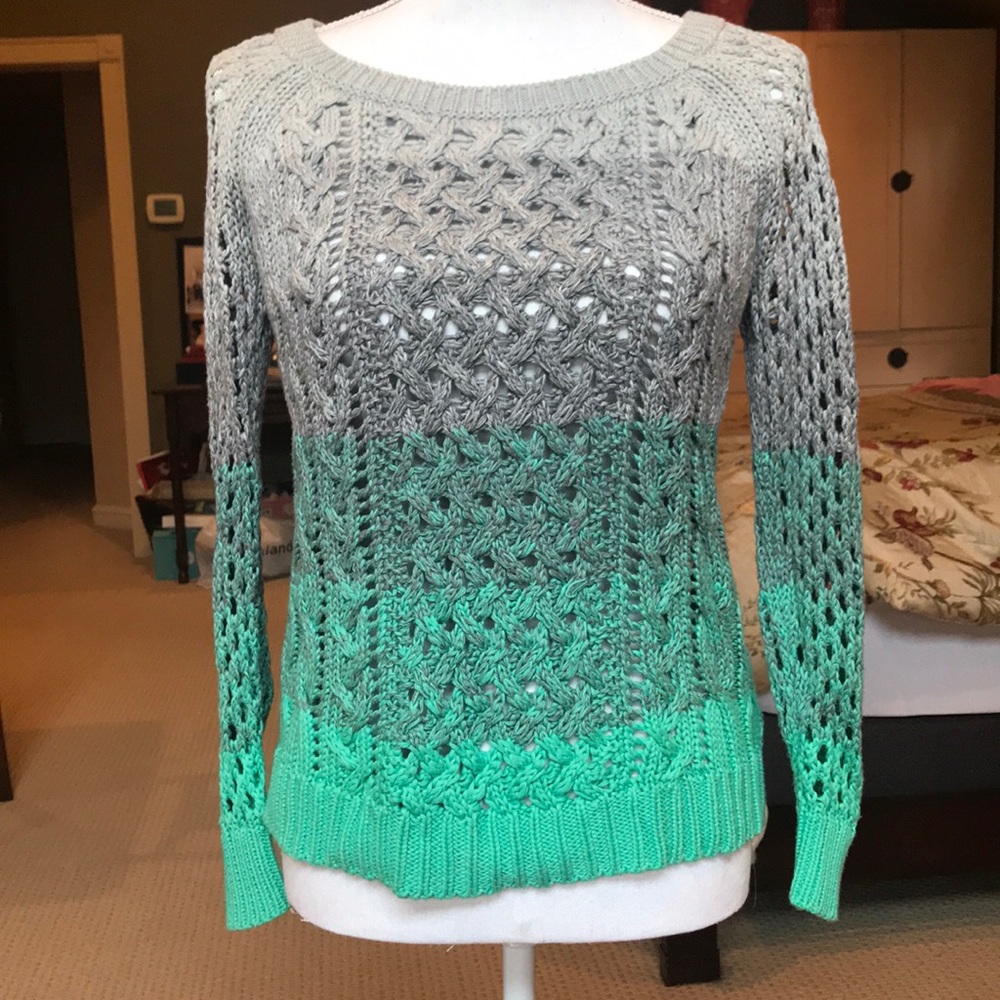 NWOT! AEO ombré sweater in gray and green